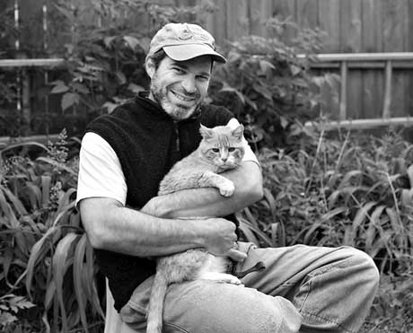 Steve Semken with cat Wendell