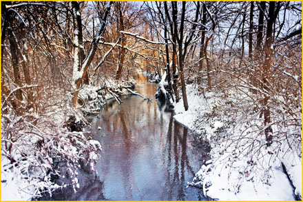 iowa winter, snowy creek, joseph stanski