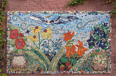 fairfield iowa mosaic, karla christensen, fairfield iowa arts