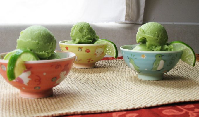 Avocado lime sorbet